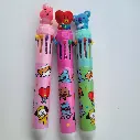 BTS 10-in-1 Multicolor Pen - Smooth Writing K-Pop Stationery (Random Design)