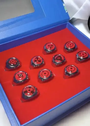 Akatsuki Ring Set – 1 Random Piece Anime Rings with Gift Box | Naruto Cosplay Jewelry for Unisex Adults & Fans