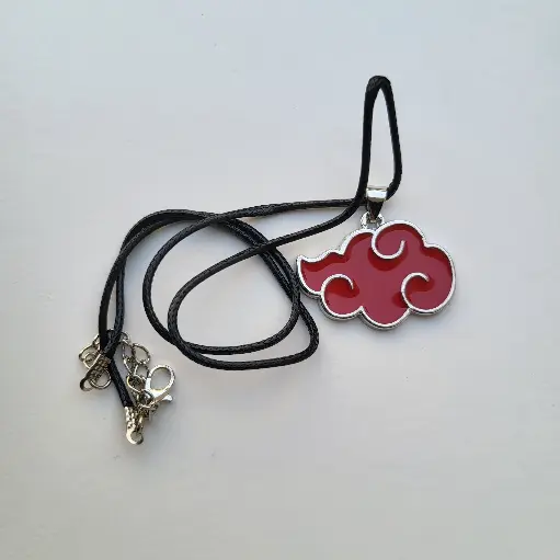[JEW4] Akatsuki Red Cloud Necklace - Naruto Enamel Pendant Jewelry